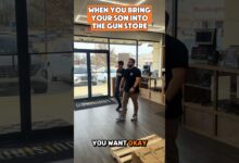 When you bring your son into the gun store.