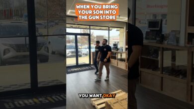 When you bring your son into the gun store.