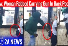 Wow, Woman Robbed Carrying Gun In Back Pocket | Caught On Video