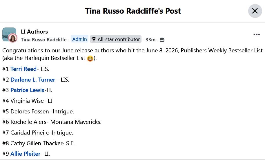 My latest book hit the Publisher’s Weekly Bestseller List! My latest book hit the Publisher’s Weekly Bestseller List!